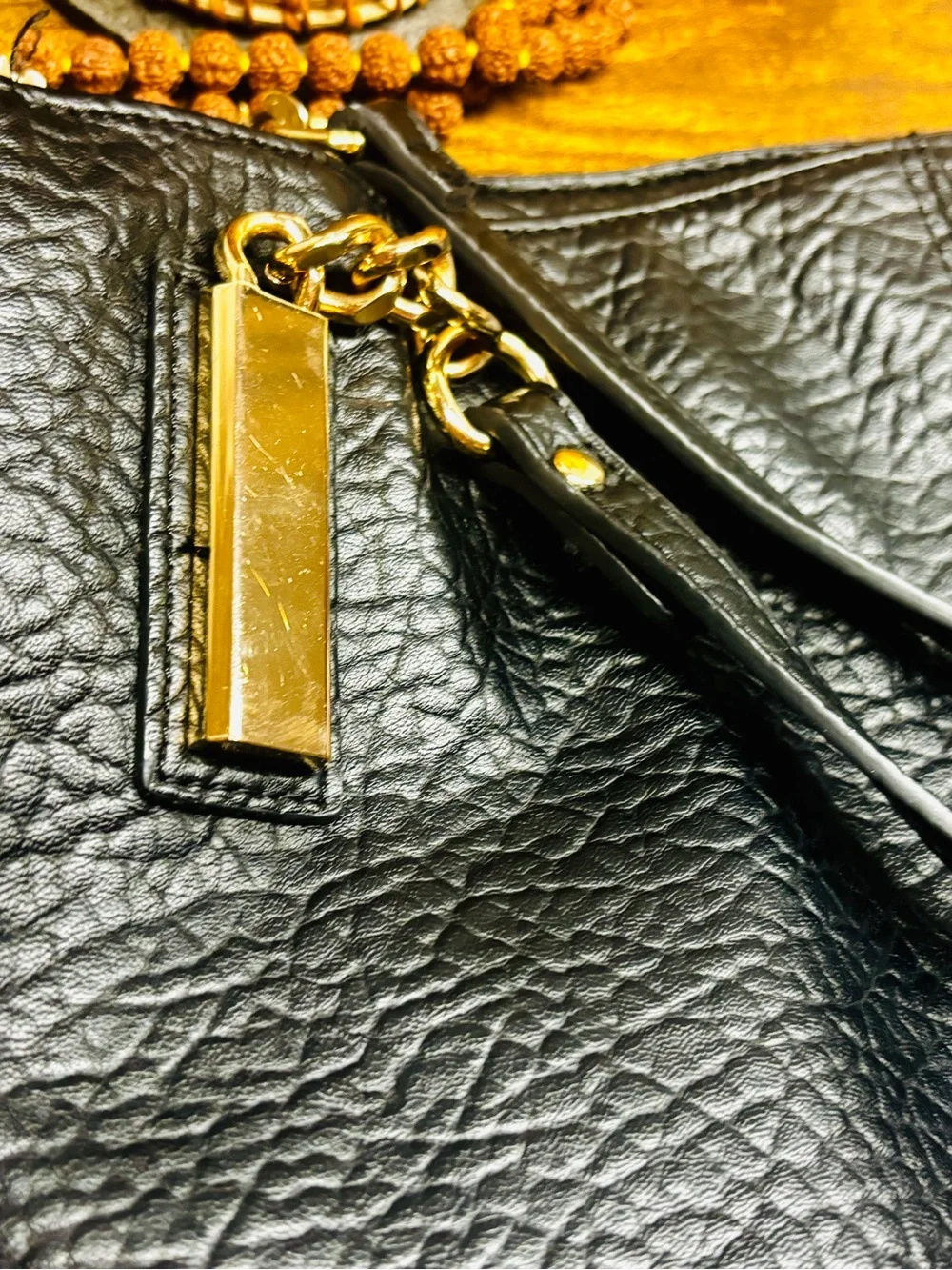 Pre-Loved Classic Black Leather Tote Bag by Jessica Simpson